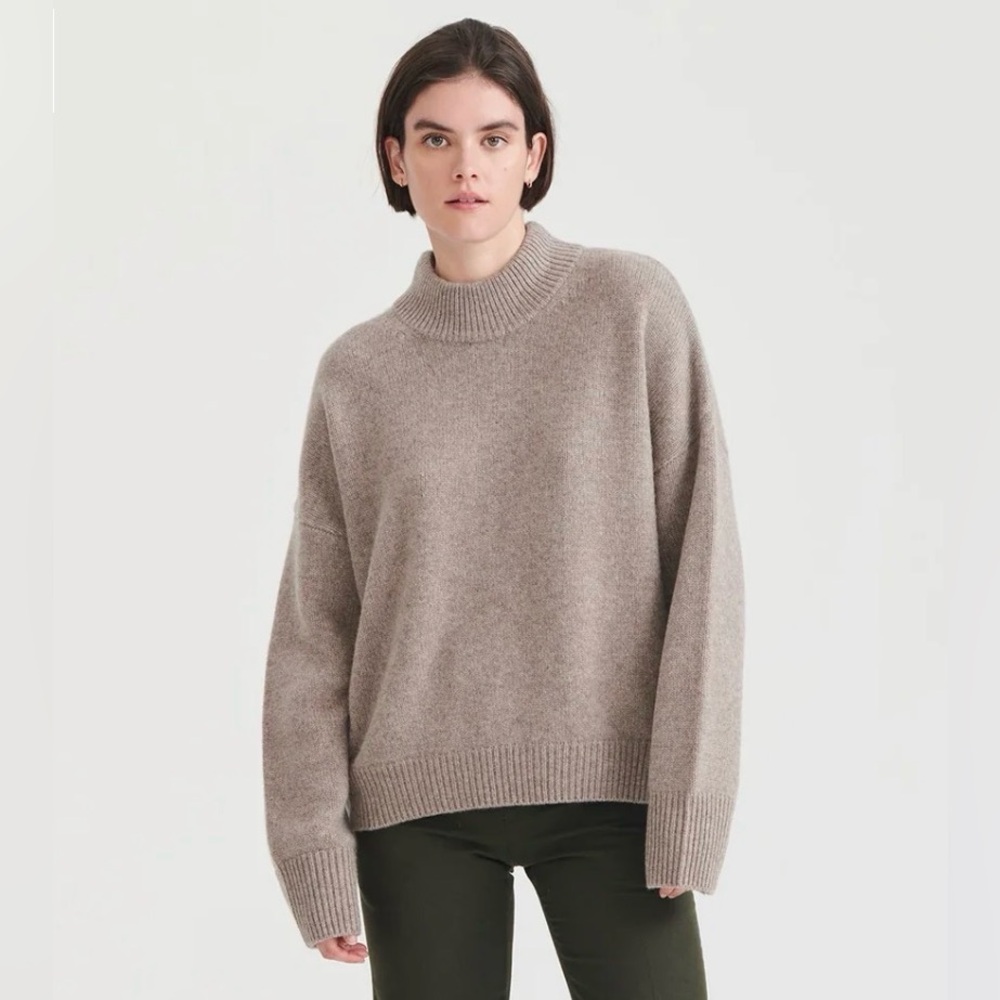 Naadam Super Luxe Cashmere Mockneck Sweater -
Timber, S
